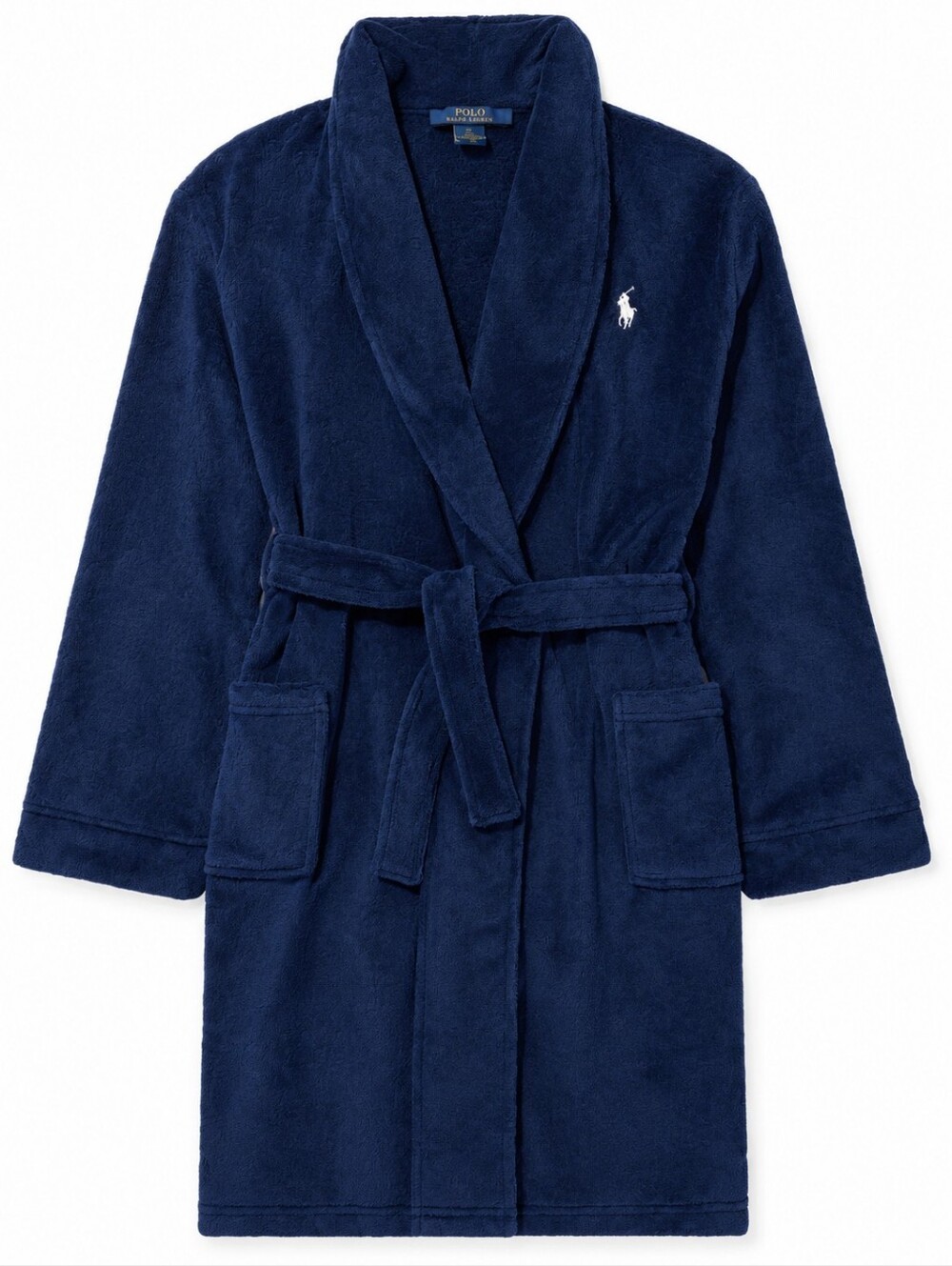Polo Ralph Lauren Kids Navy Terry Logo-Embroidered Robe